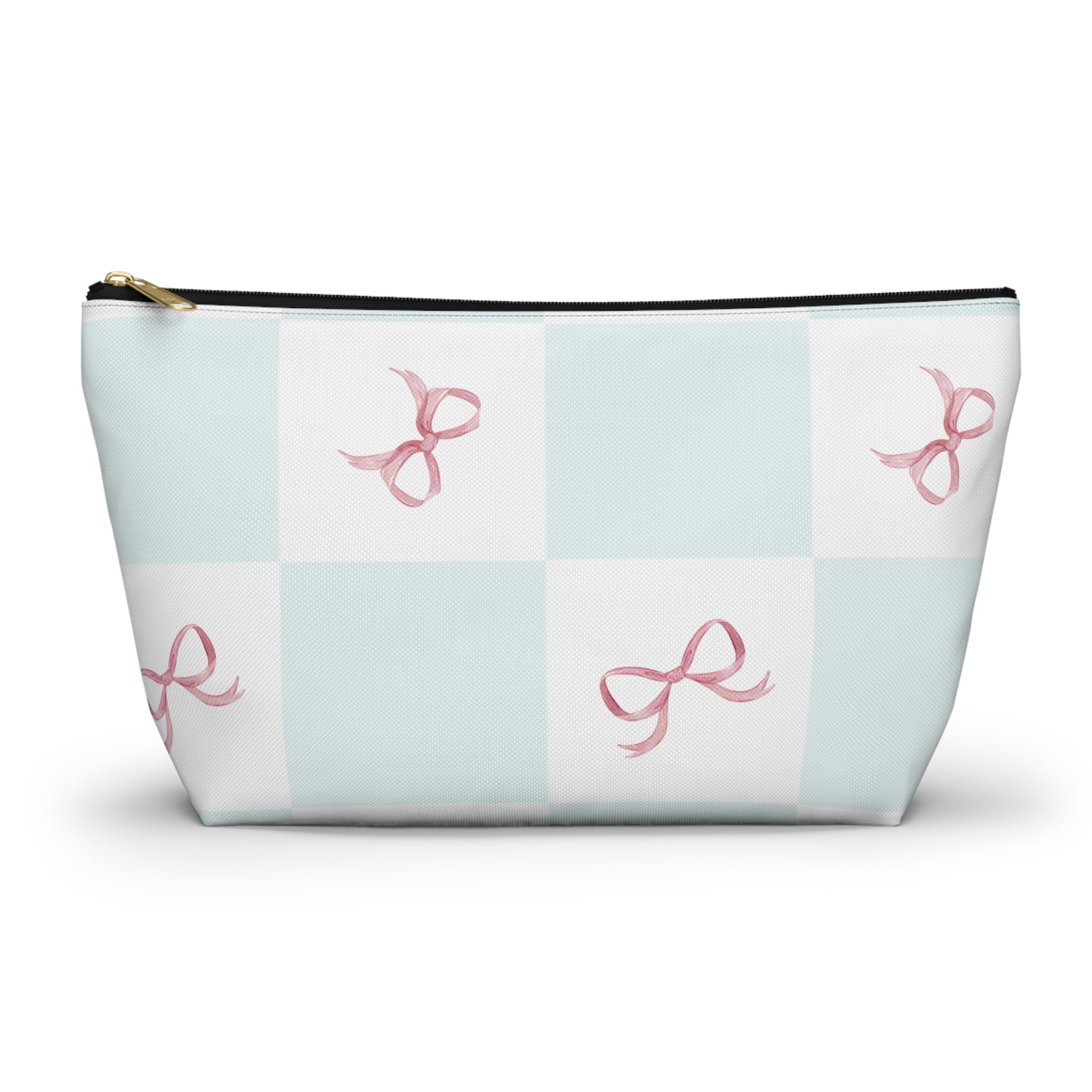 Customizable: Charming Ribbon Accessory Pouch, Makeup Bag, Gift for Her, T-bottom Style, Cute Storage, Birthday Present, Bridesmaid Gift