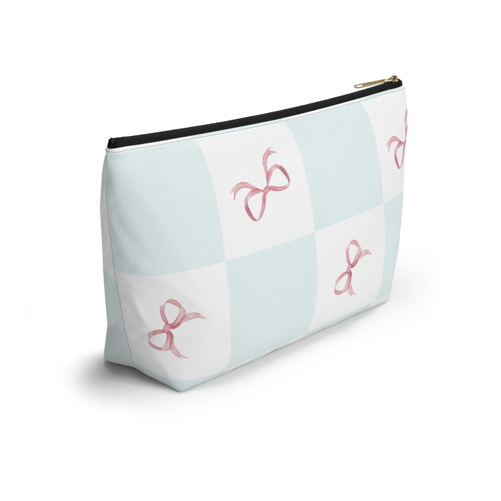 Customizable: Charming Ribbon Accessory Pouch, Makeup Bag, Gift for Her, T-bottom Style, Cute Storage, Birthday Present, Bridesmaid Gift
