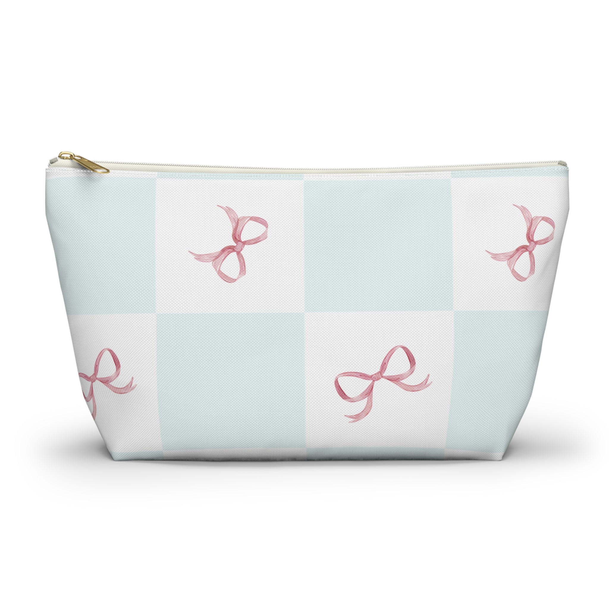 Customizable: Charming Ribbon Accessory Pouch, Makeup Bag, Gift for Her, T-bottom Style, Cute Storage, Birthday Present, Bridesmaid Gift