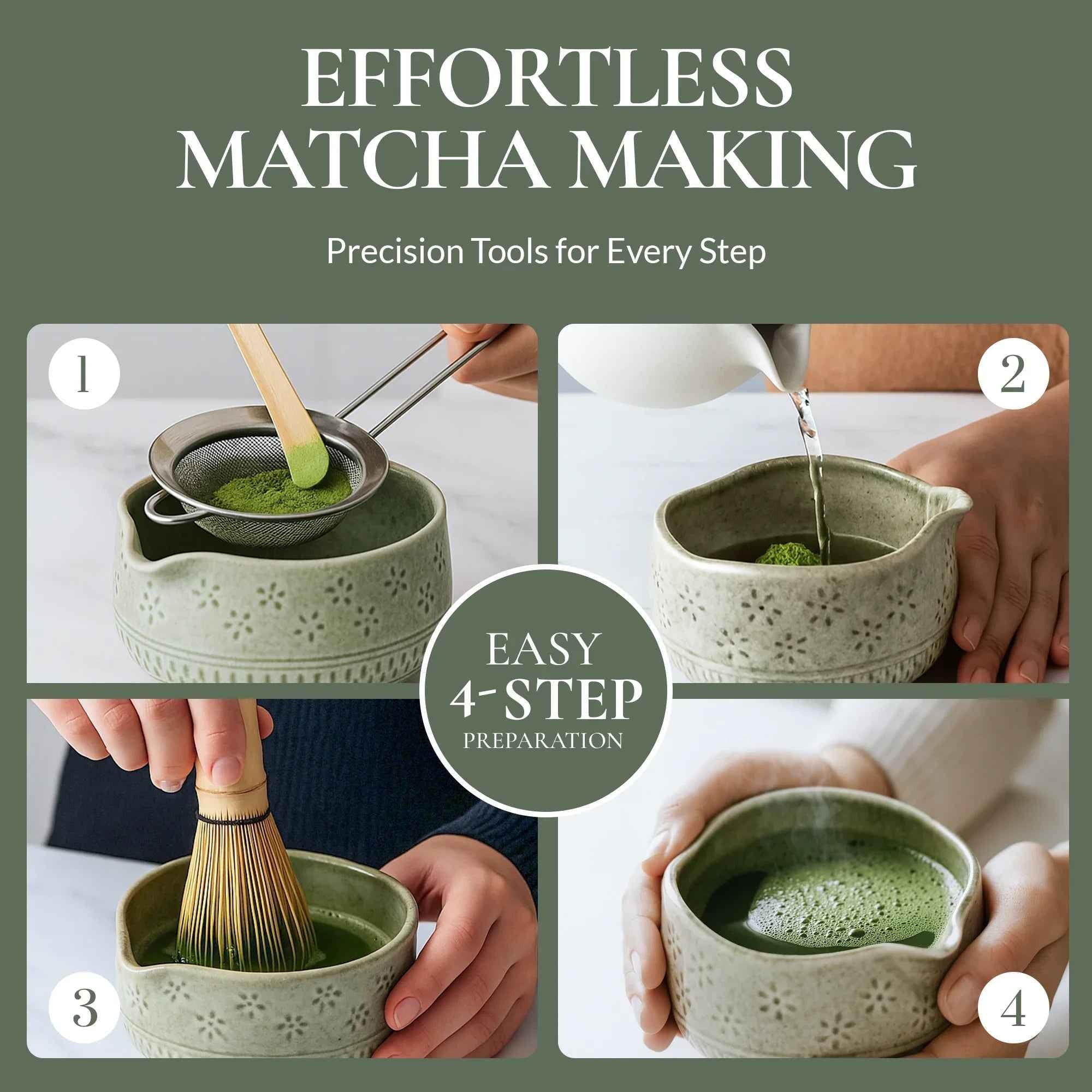 Matcha Whisk Set — Bamboo Chasen + Ceramic Chawan Gift Sets